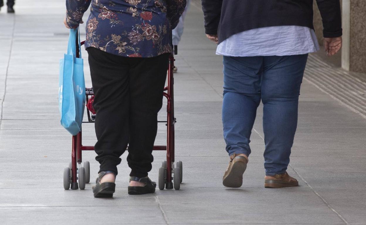 Una pareja de mayores de paseo