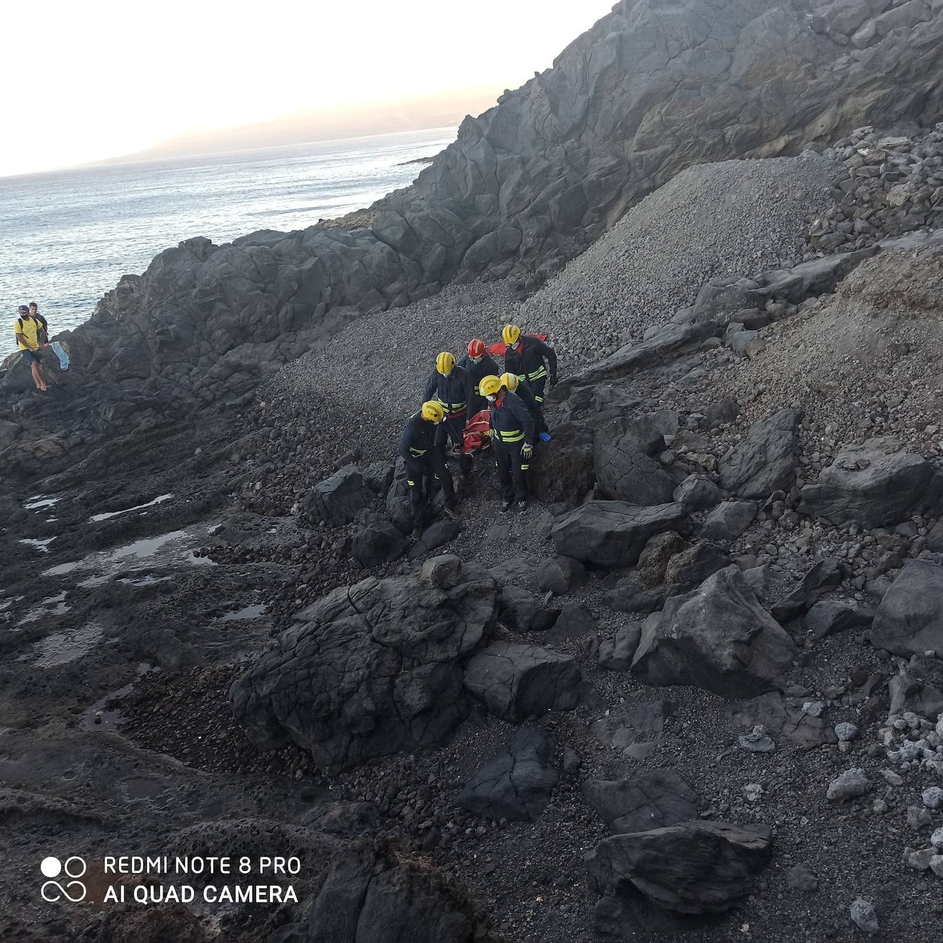 Un momento del rescate. 