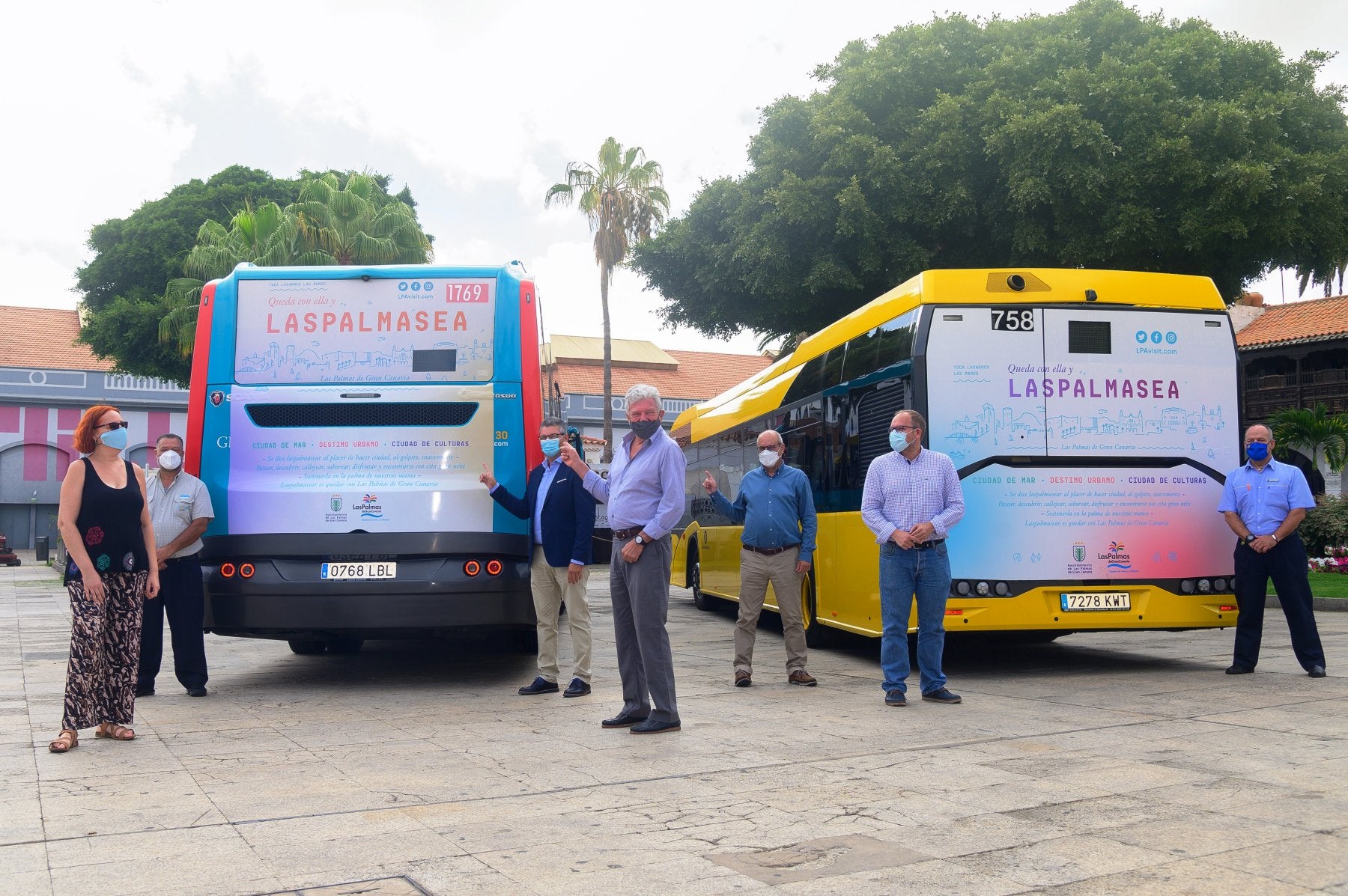 Un momento de la presentación de la campaña promocional de la ciudad, este martes en el parque de Santa Catalina. 