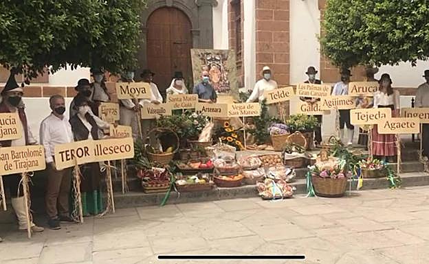 Imagen de la ofrenda simbólica de este miércoles. 