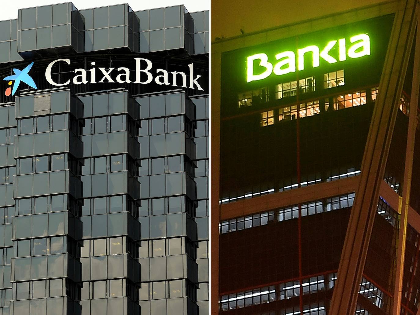 Las sedes de CaixaBank y Bankia 