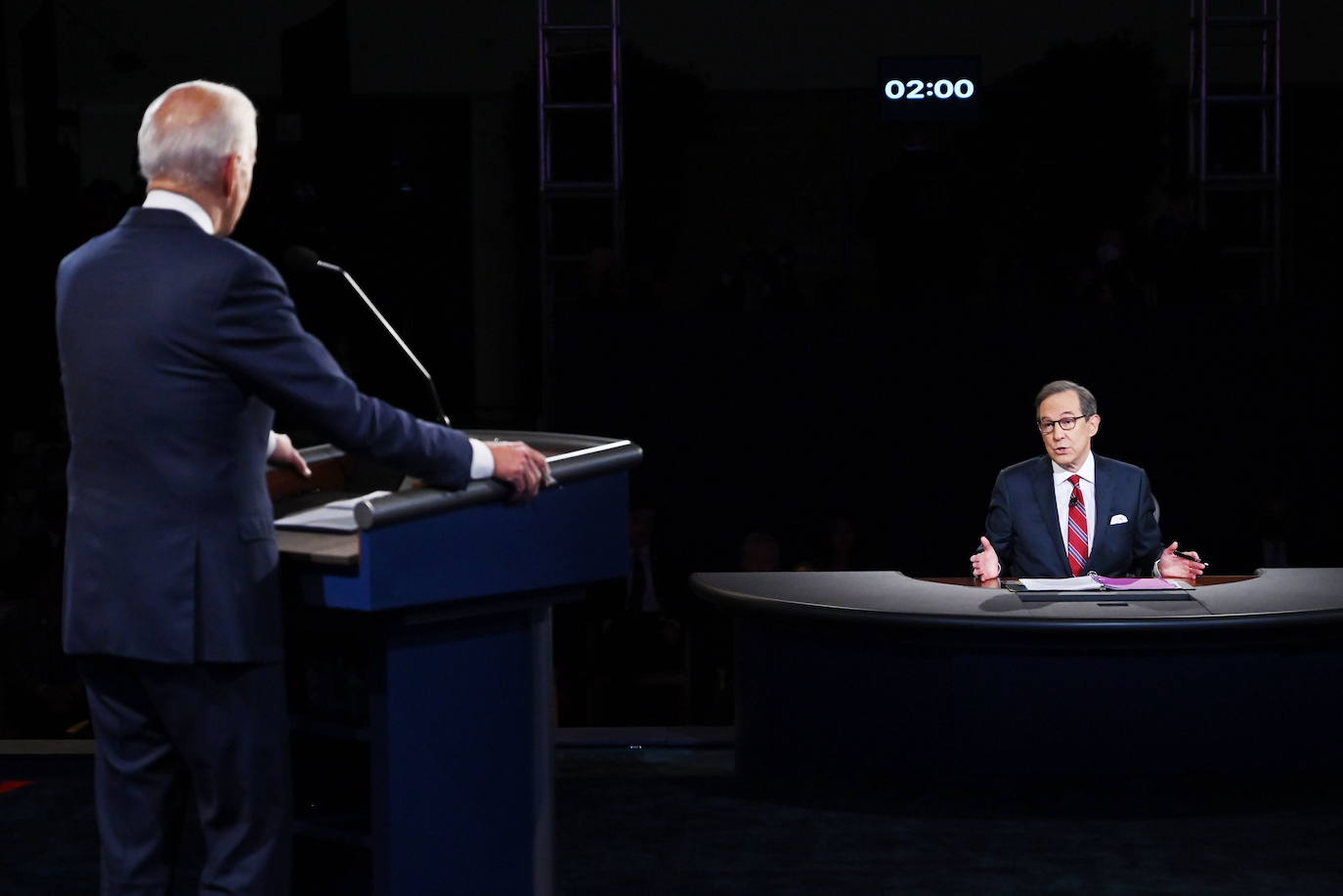 El candidato demócrata Joe Biden, durante un momento de su intervención en el debate.