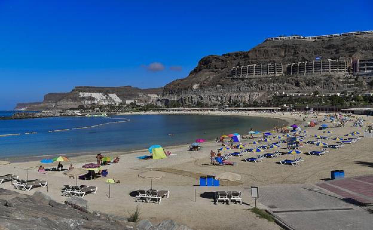 Imagen de la playa de Amadores, en el sur de Gran Canaria, este fin de semana.