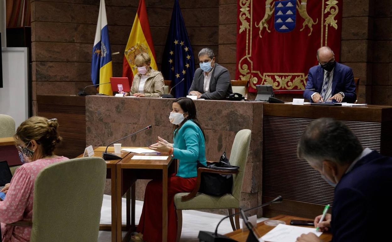 Comparecencia de la consejera de Turismo, Yaiza Castilla, en el Parlamento de Canarias. 