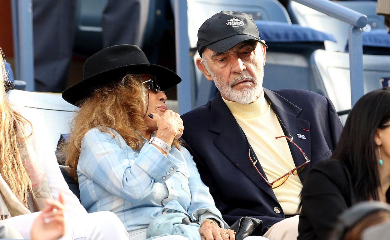 Sean Connery, en 2013, viendo un partido de tenis de Rafael Nadal 
