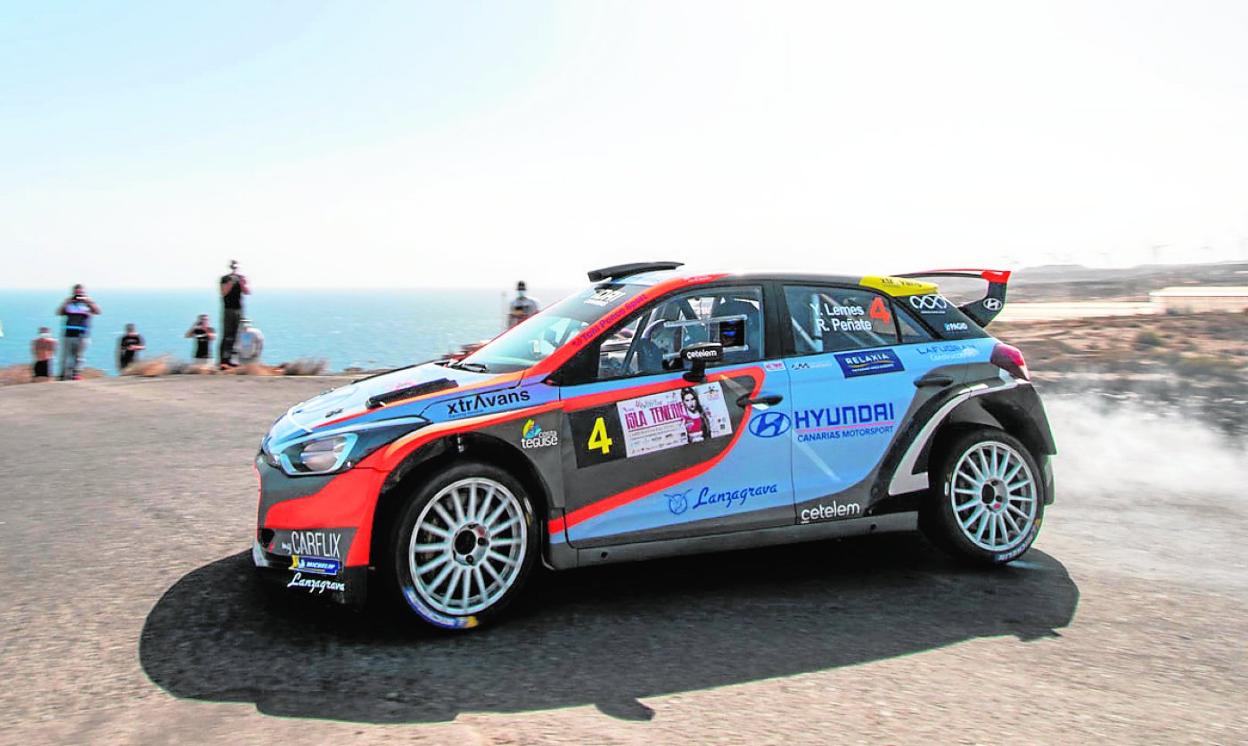 Imagen del Hyundai i20 R5 de Yeray Lemes y Rogelio Peñate, protagonistas en Tenerife. 