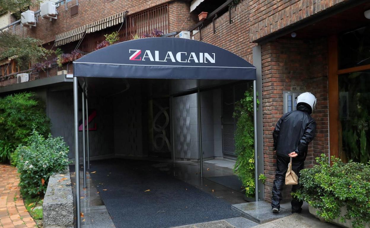 Vista del restaurante Zalacaín el mismo día que anunciaba su cierre. 