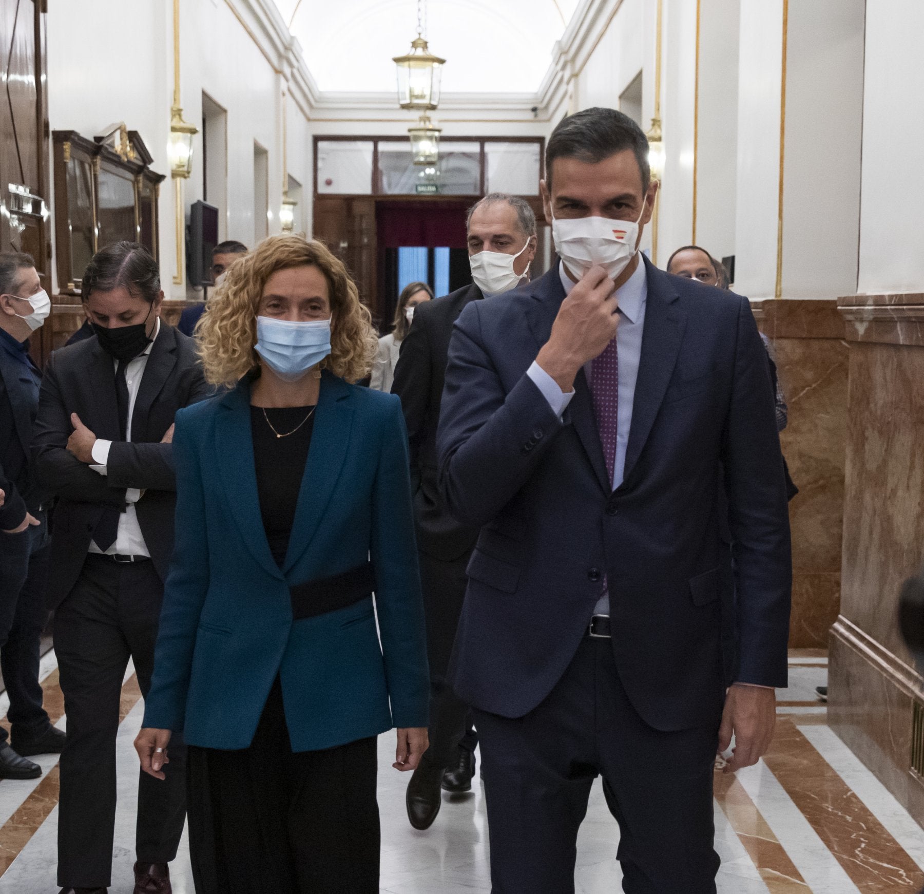 Meritxel Batet y Pedro Sánchez en el Congreso de los Diputados. 