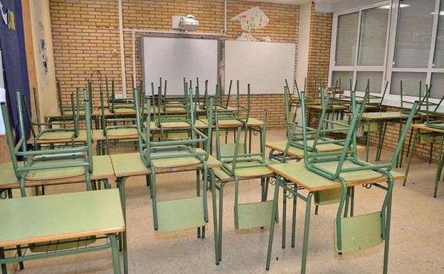 Imagen de un aula de un colegio de Canarias. 