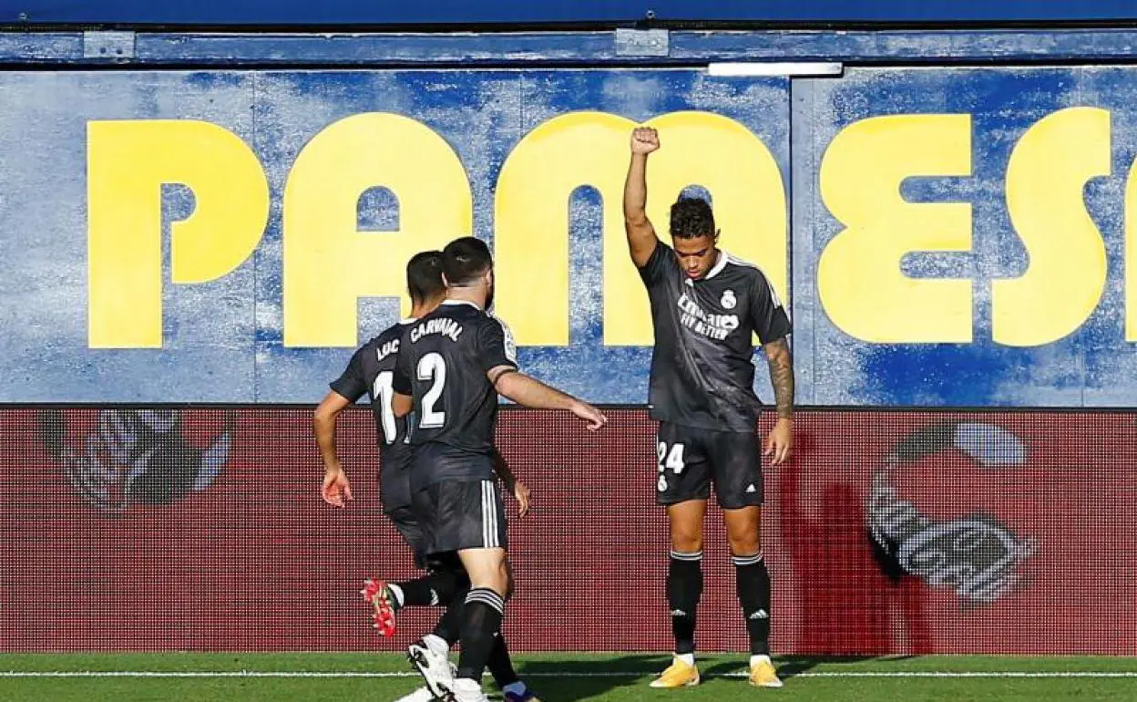 Mariano celebra su gol ante el Villarreal. 
