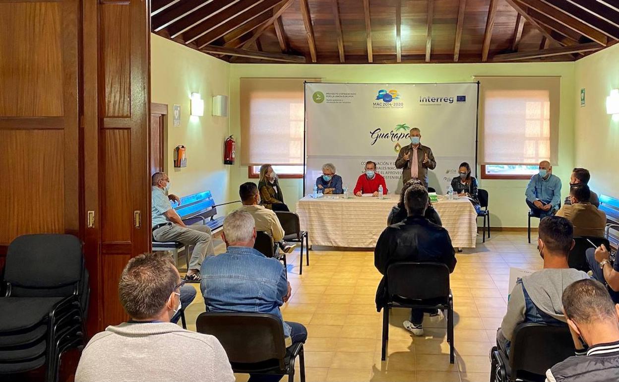 Imagen de la reunión con el sector guarapero de La Gomera. 