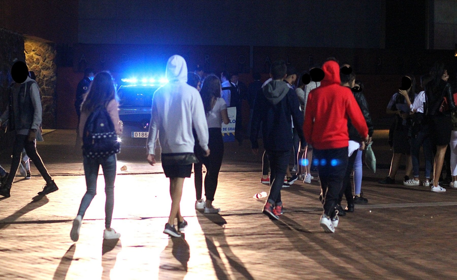 Imagen de archivo de un control policial nocturno. 