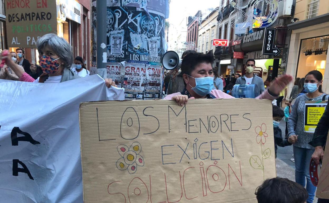 Protesta este miércoles en Tenerife por la atención temprana. 