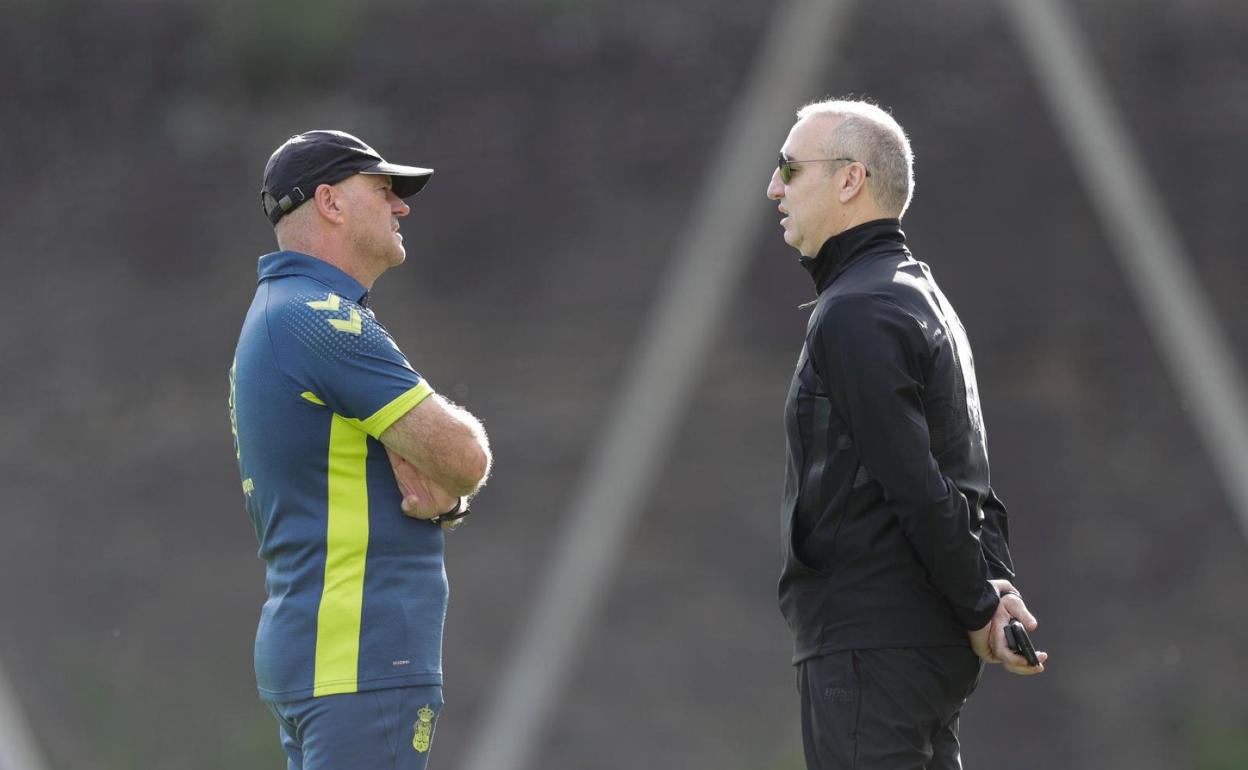 Pepe Mel y Miguel Ángel Ramírez, en un encuentro mantenido recientemente en Barranco Seco. 