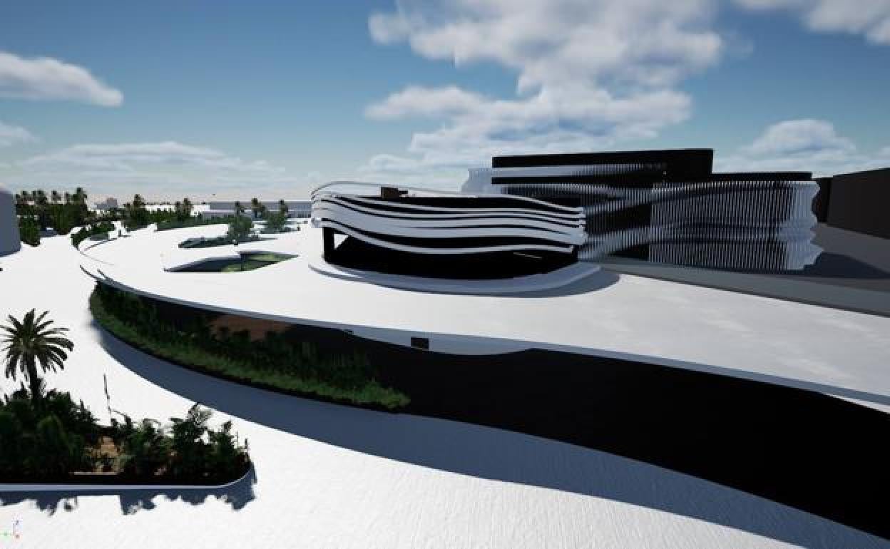 Imagen virtual de las instalaciones del futuro plató cinematográfico. 