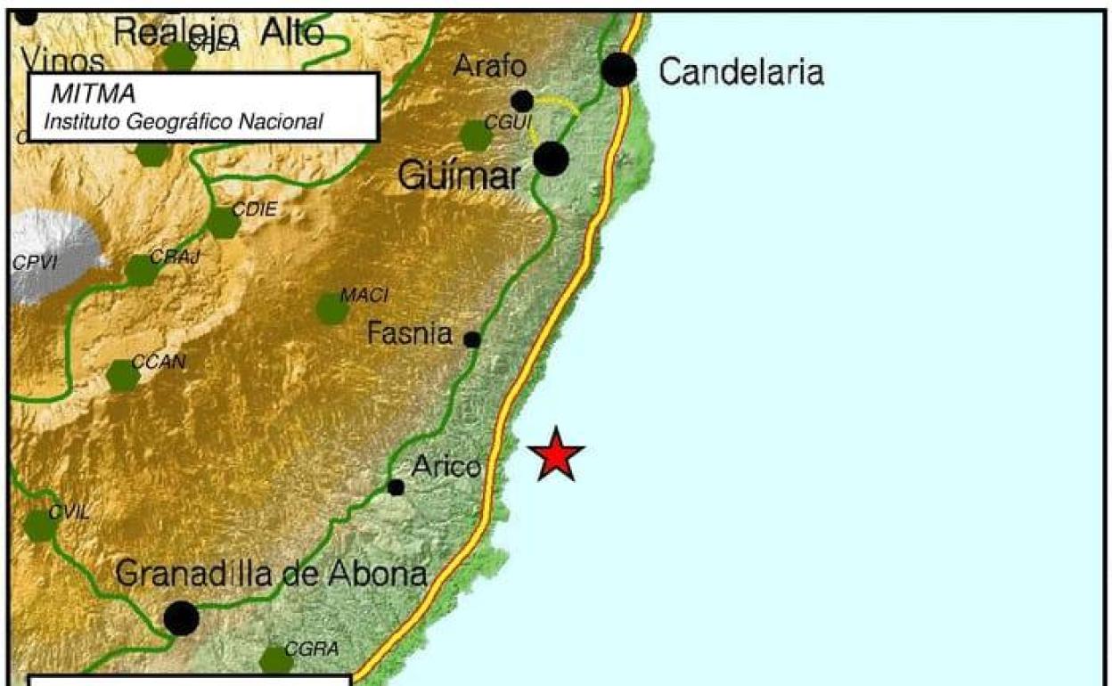 Seísmo de 3,2 grados frente a la costa de Fasnia en Tenerife