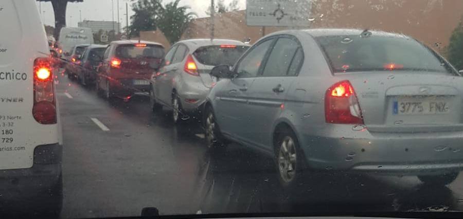 Imagen de esta tarde en Gran Canaria por tres accidentes. 