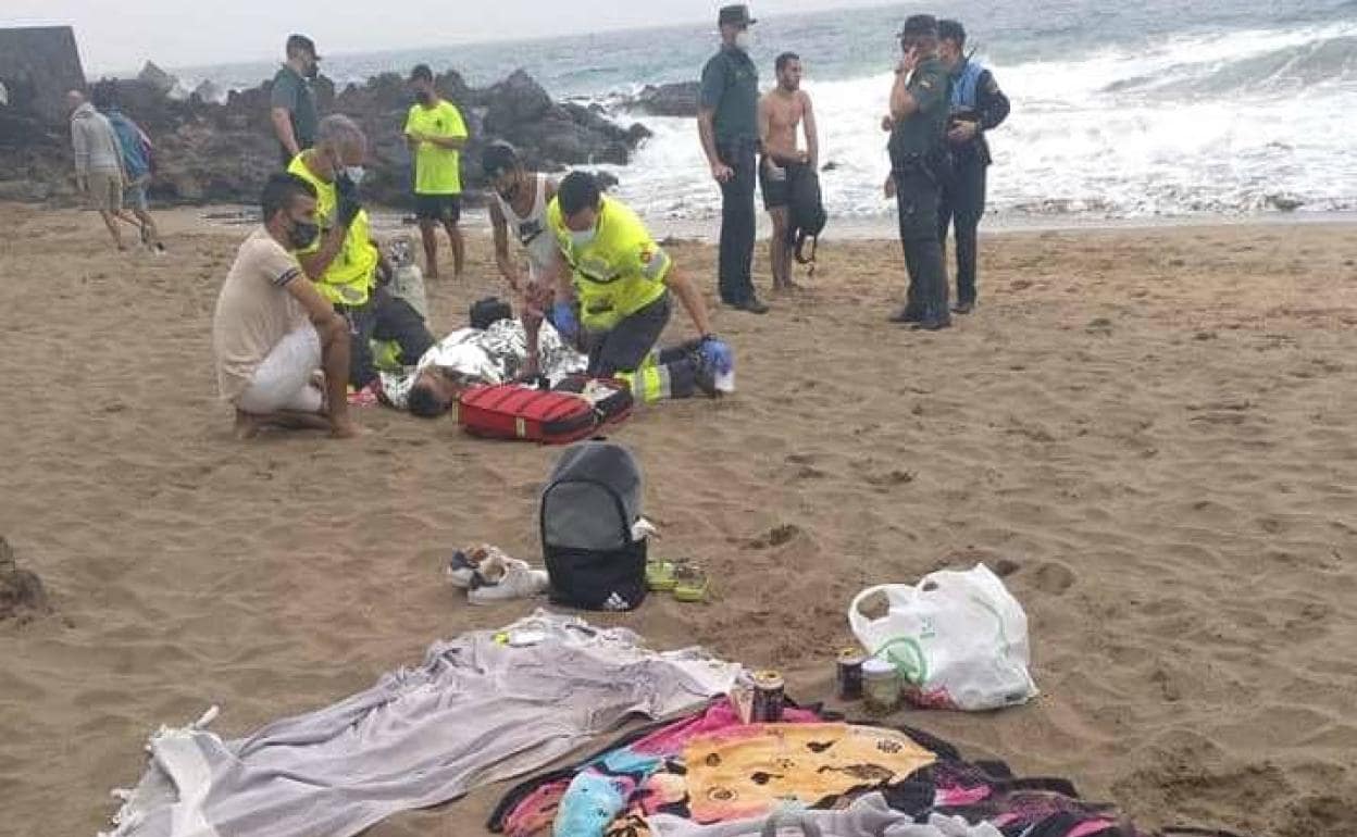 Imagen del rescate en Playa del Carmen. 