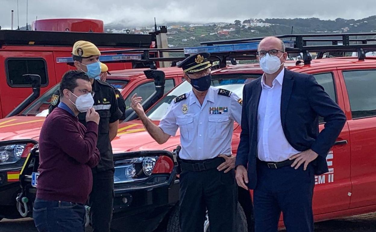 Pestana, en la visita de esta mañana. 