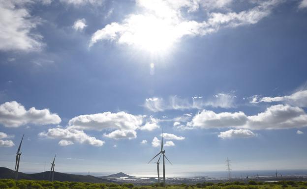 Aerogeneradores situados en el sureste, en el municipio de Agüimes. 