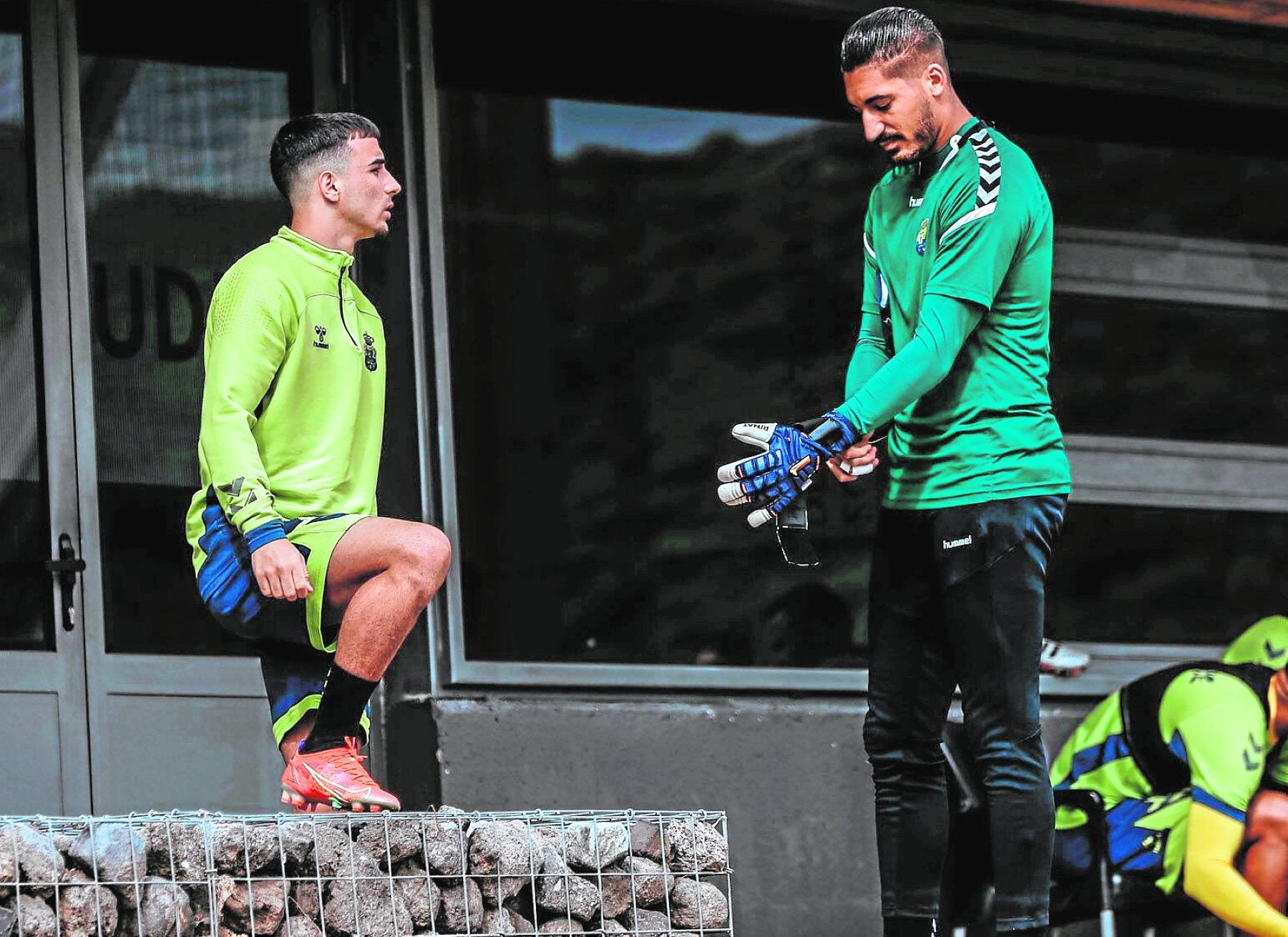 Rober y Valles, antes de un entrenamiento. 