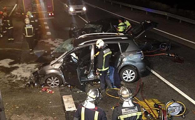 Imagen de archivo de un accidente de coche en Madrid. 
