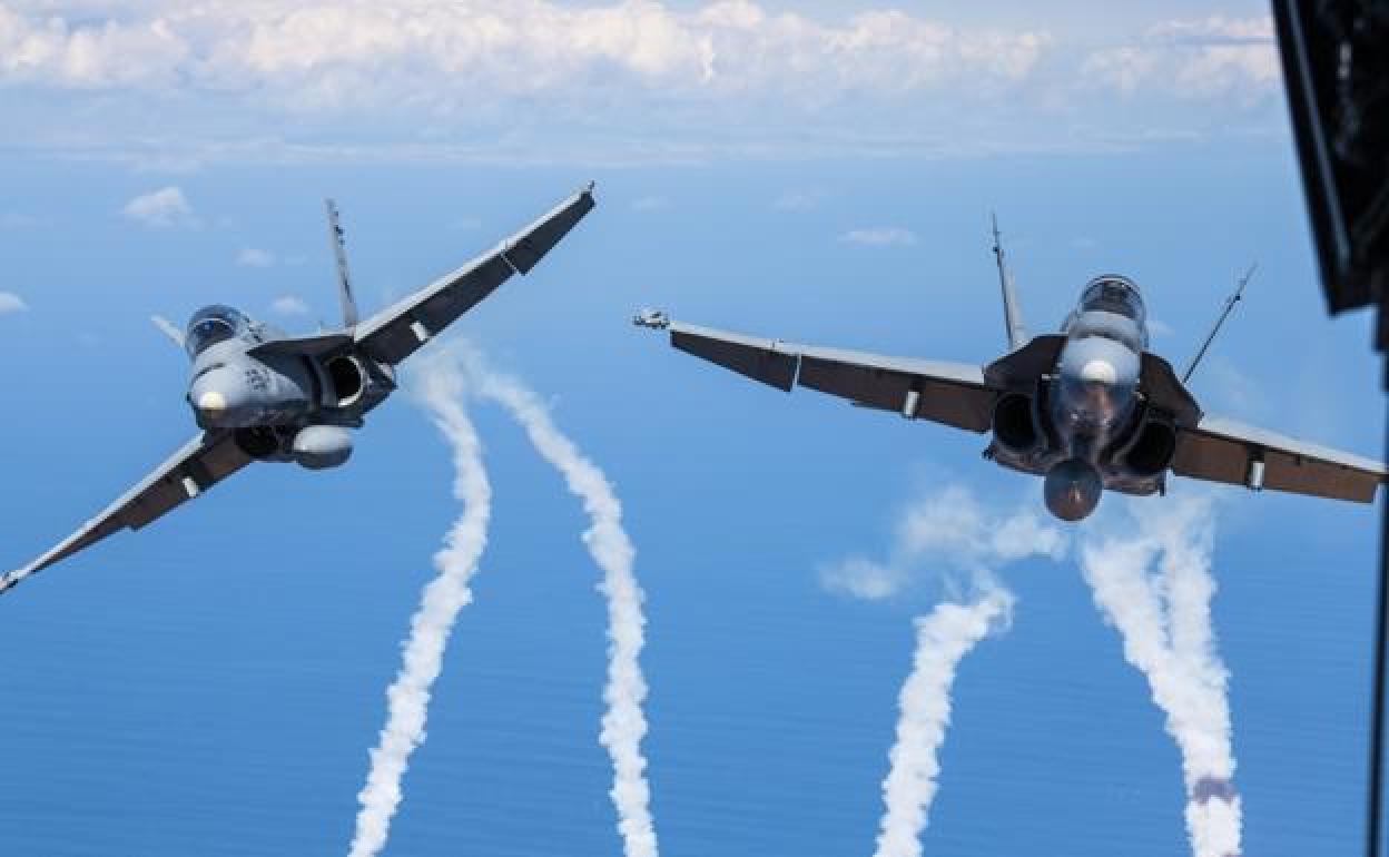 Maniobras del Ejército del Aire en Canarias.