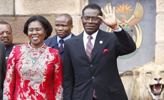 El dictador Teodoro Obiang y su esposa. 