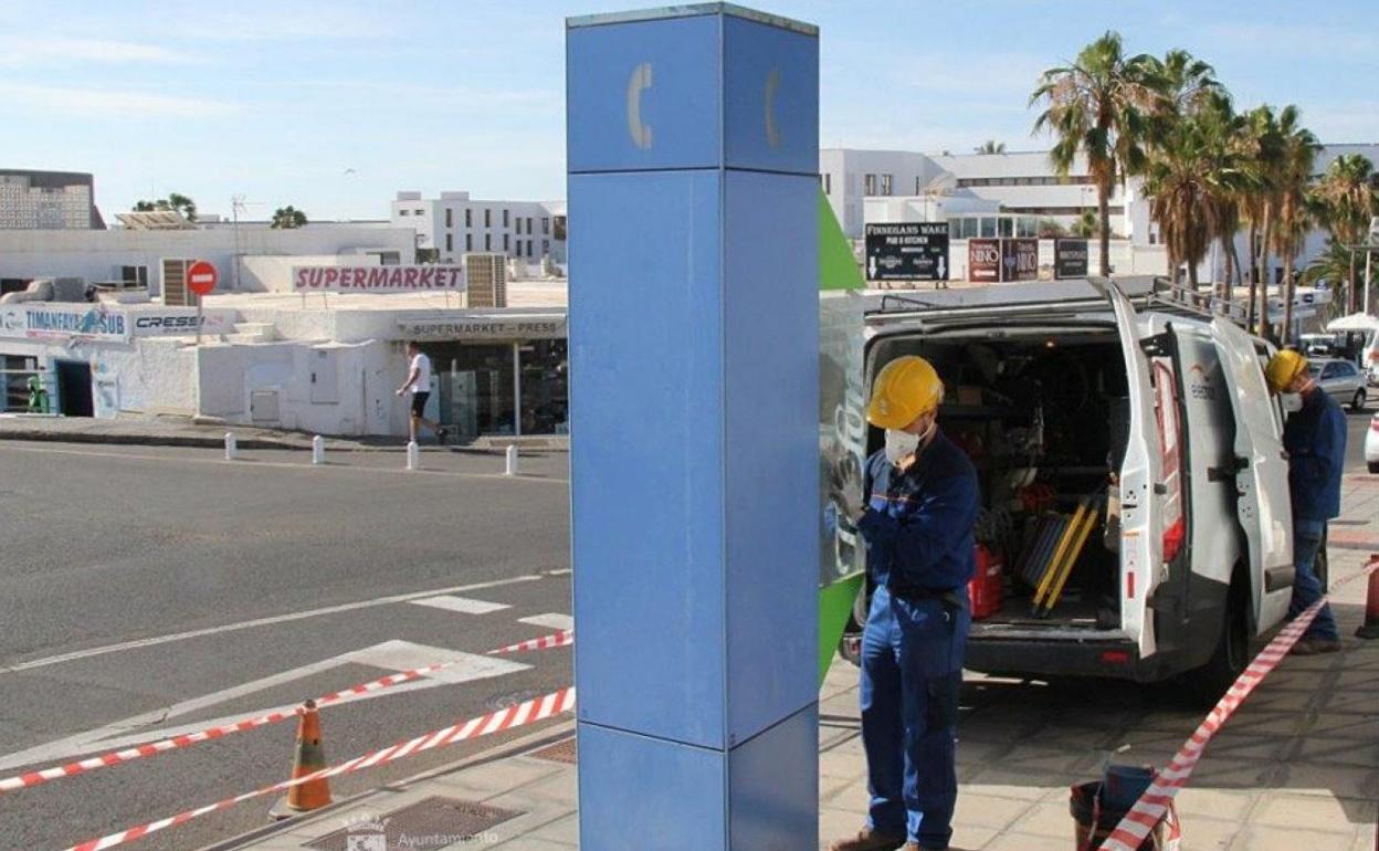 Retirada de cabinas. 
