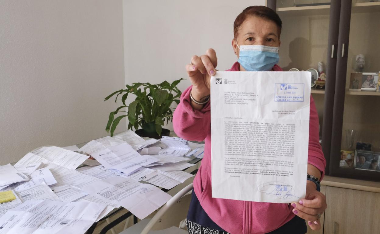 Teresa Rodríguez en su casa de la capital grancanaria. 