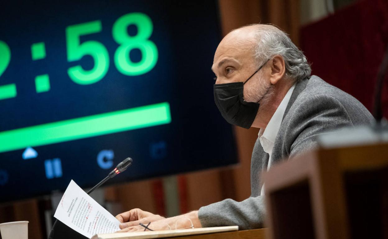 Pomares durante su comparecencia en el Parlamento