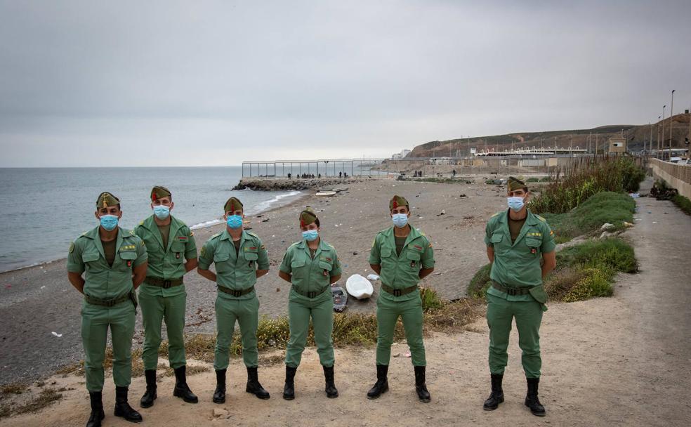 Miembros del Grupo de la IV Bandera Cristo de Lepanto del Tercio Duque de Alba 2º de la Legión, en Ceuta 