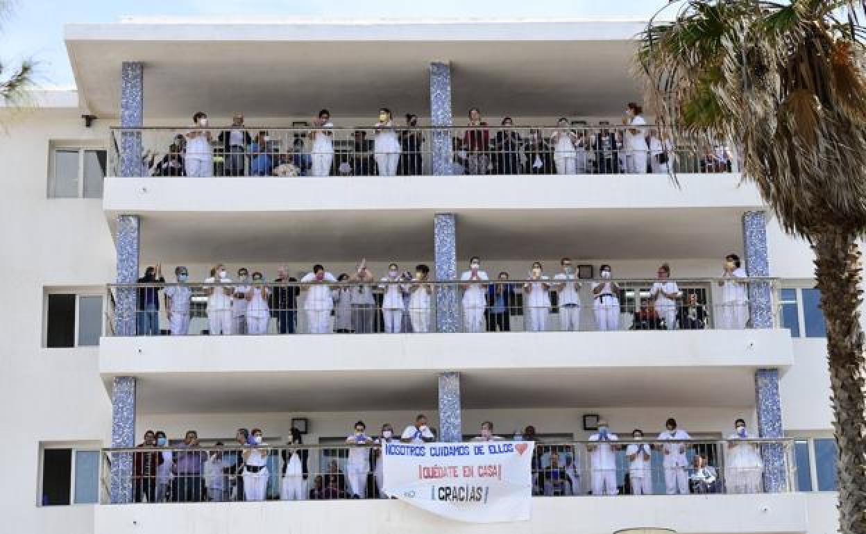 Vista de la residencia de Taliarte, en Telde, durante el confinamiento por covid en 2020. 