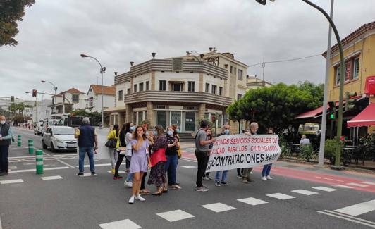 Protesta de los trabajadores sociales. 