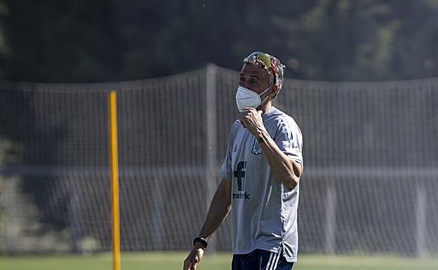 Luis Enrique, en la Ciudad del Fútbol de Las Rozas. 