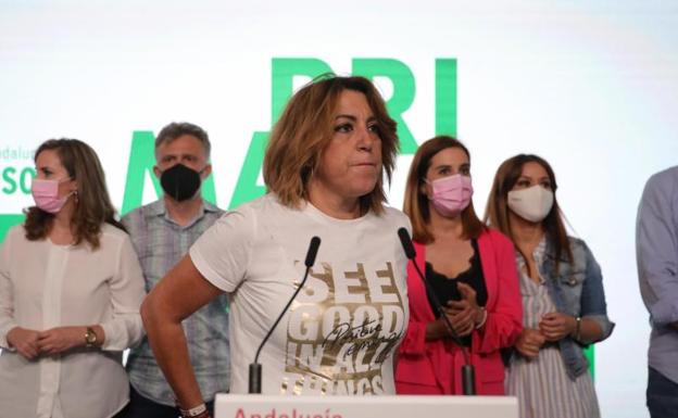 Susana Díaz, perdedora en las primarias del PSOE-A, comparece tras conocerse los resultados 