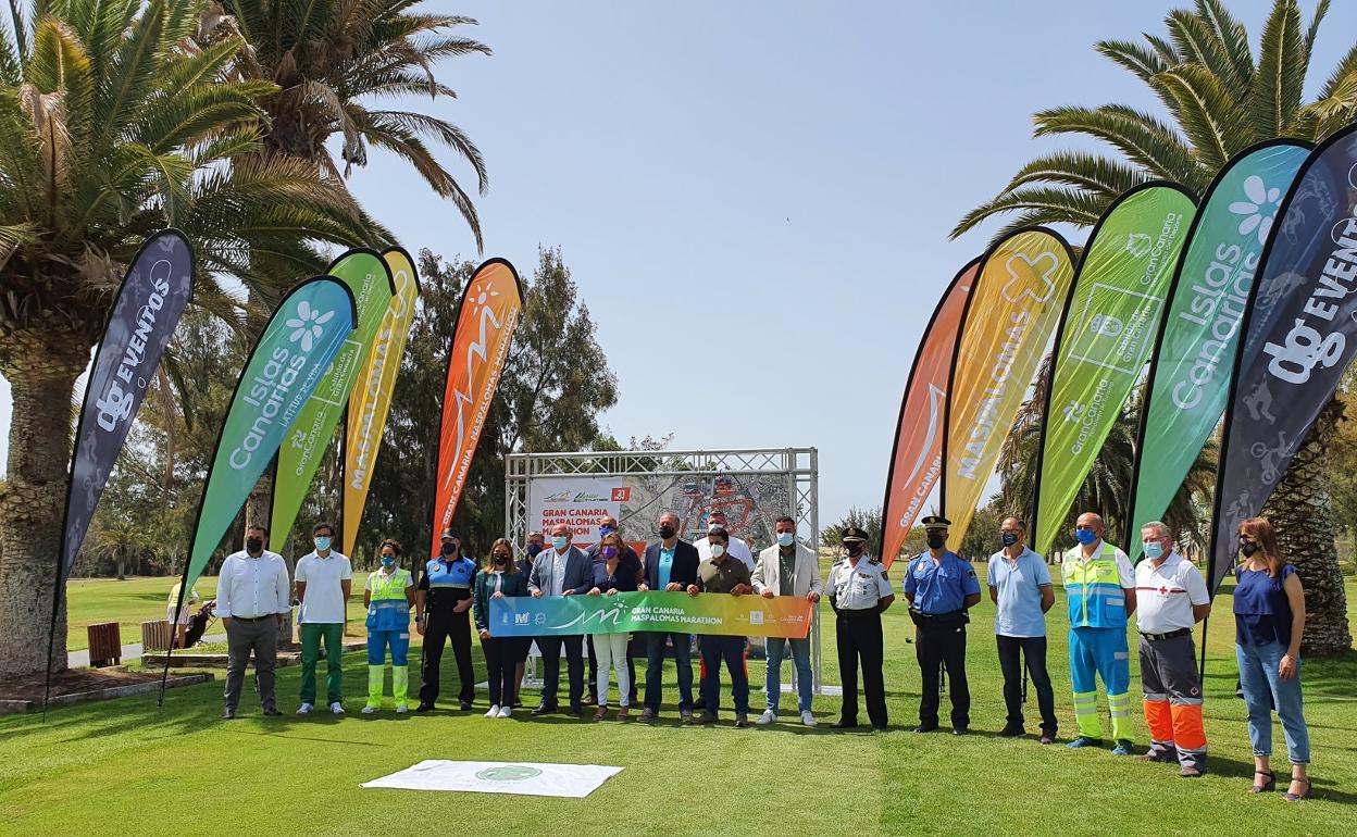 La presentación del recorrido de la carrera se celebró ayer en las instalaciones de Maspalomas Golf. 