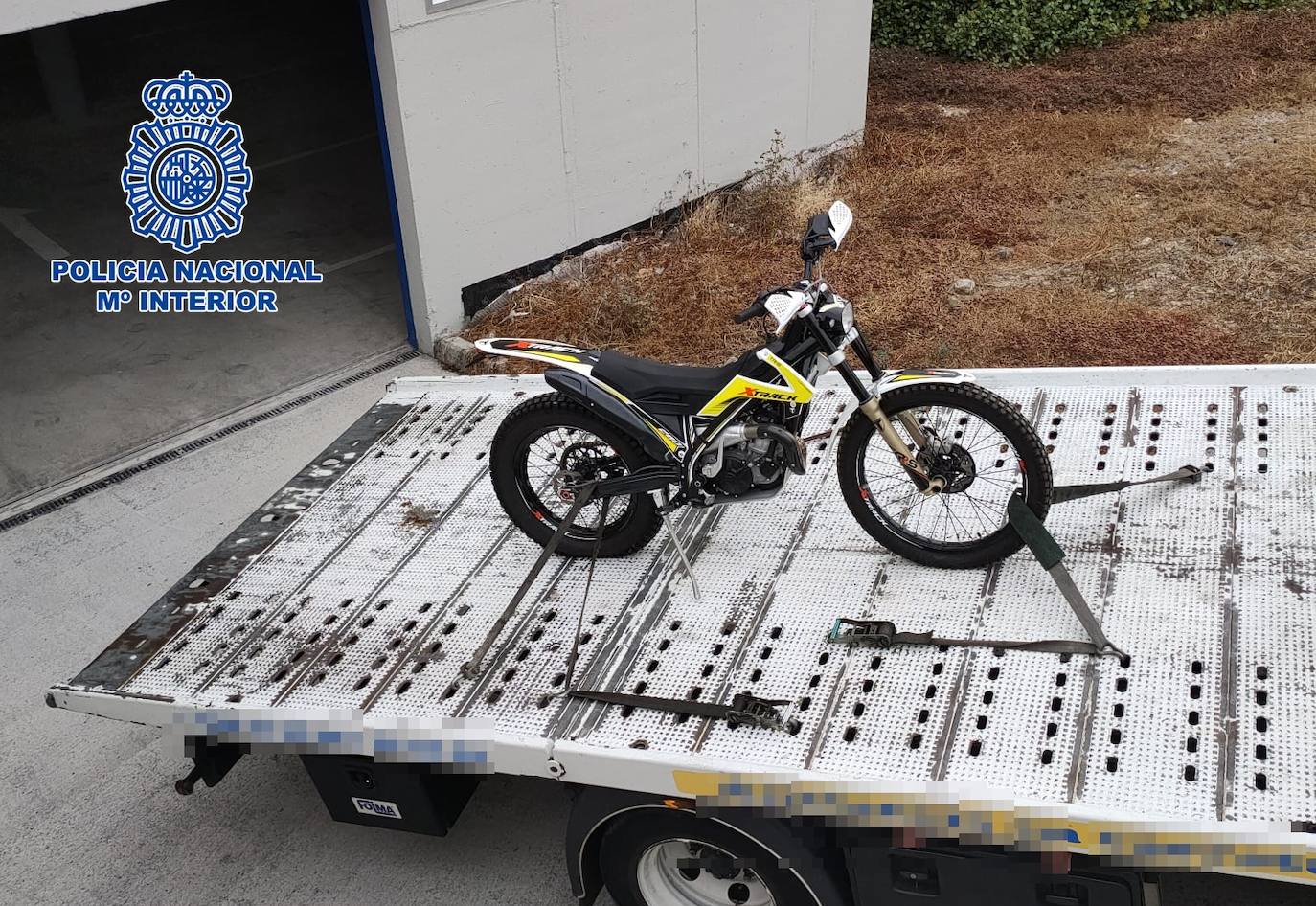 Imagen de la moto sustraída y recuperada. 