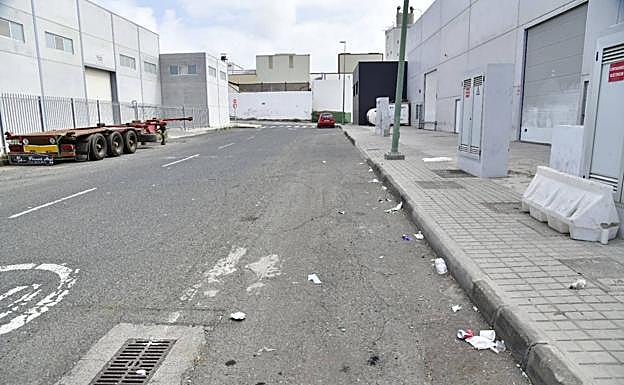 Una calle en la urbanización industrial Díaz Casanova. 
