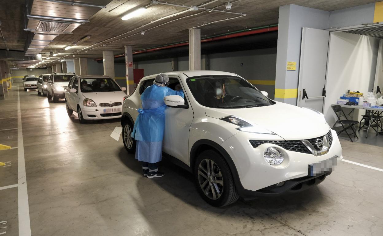 Imagen de archivo del punto de toma de muestras para PCR del Gran Canaria Arena. 