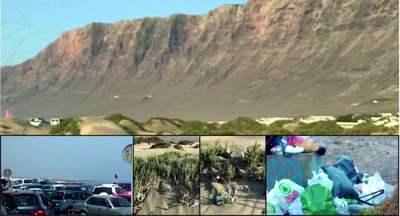 Basura, masificación de coches, y poca sensibilidad ambiental en la playa de Famara