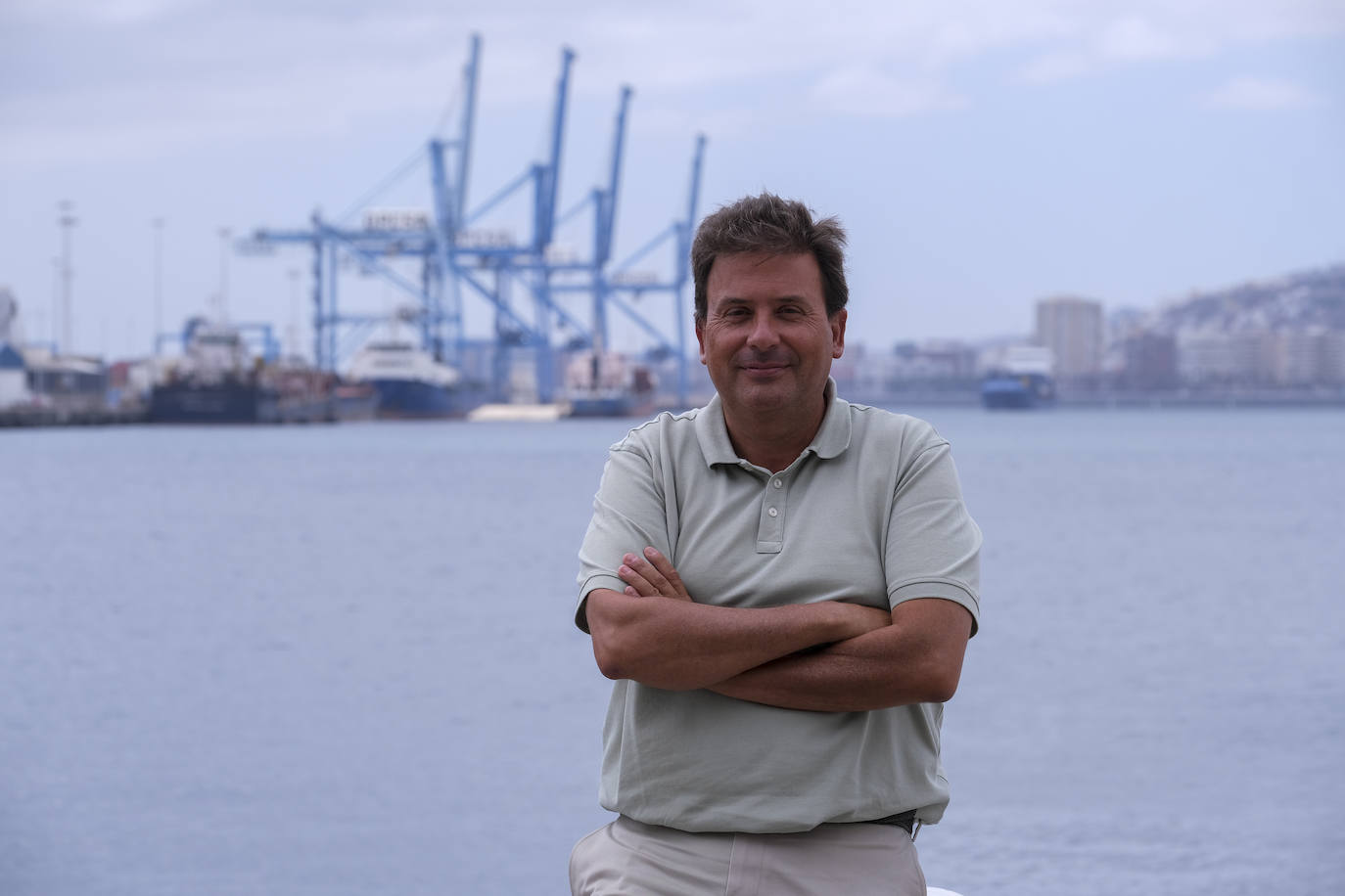 El presidente de la Autoridad Portuaria de Las Palmas, Luis Ibarra, esta semana en el puerto de La Luz. 