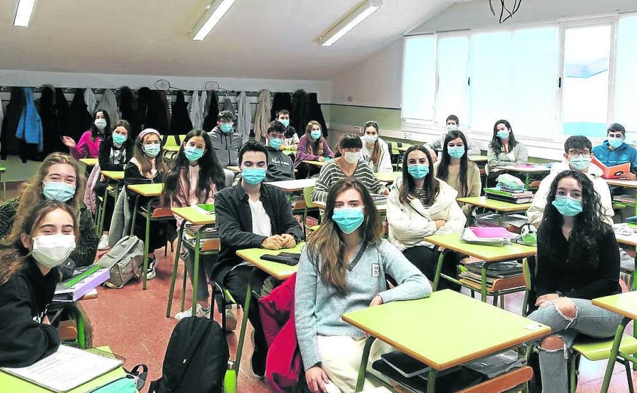 Alumnos de un colegio de Vitoria.