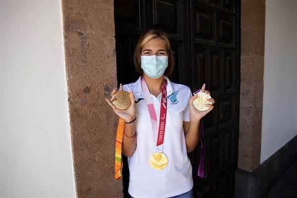 La nadadora paralimpica, ganadora del oro olímpico en Tokio 2020, Michelle Alonso