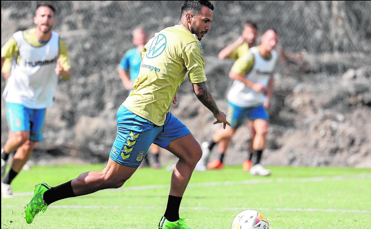 Viera, acelerando en un entrenamiento de esta semana. 