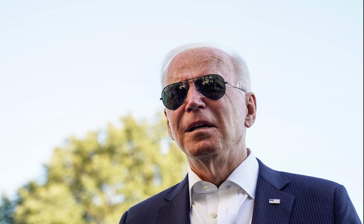 Joe Biden, en los jardines de la Casa Blanca.