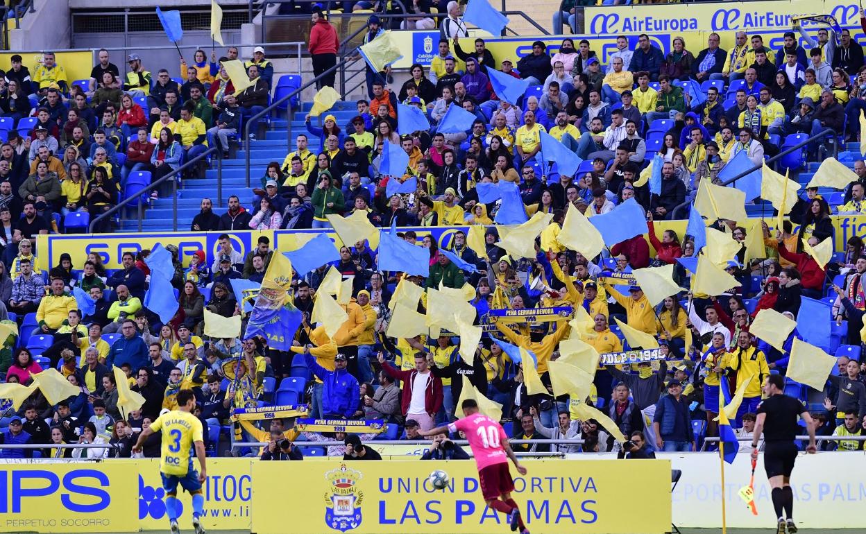 Imagen del último duelo entre la UD Las Palmas y el CD Tenerife que acogió con público el Gran Canaria. 