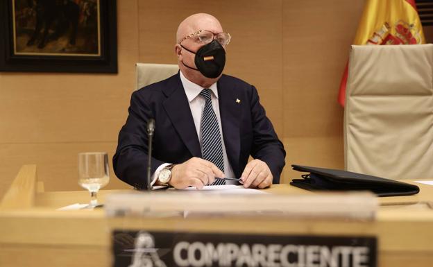 José Manuel Villarejo, durante su comparecencia en el Congreso de los Diputados.