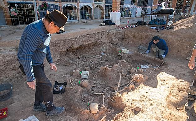 Imagen de la excavación en Belchite (Zaragoza)