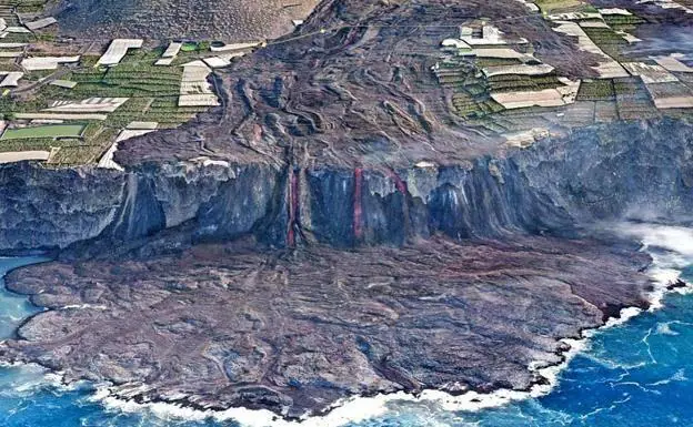Imagen de la fajana formada por el volcán. 